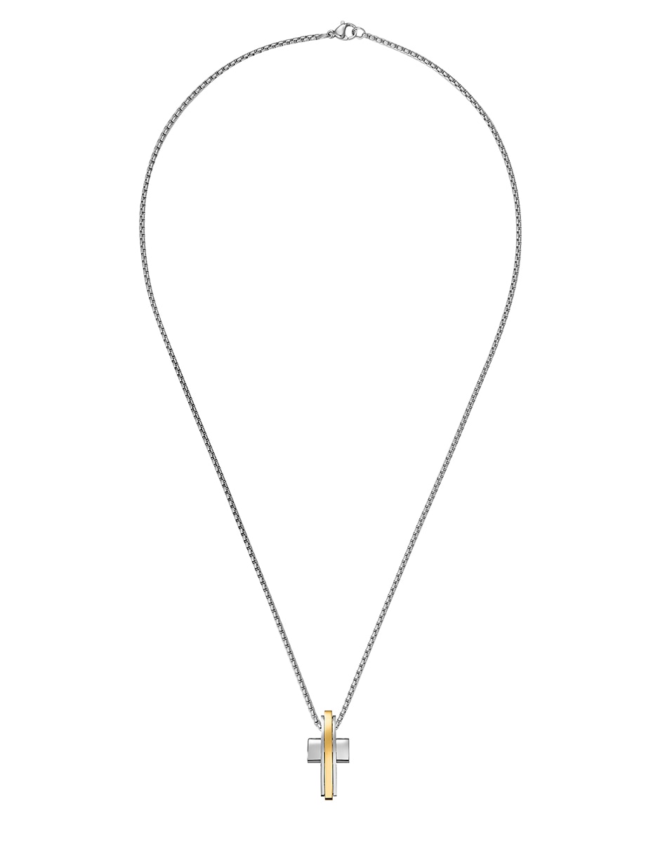 Collar con dije de Cruz Axis Two Tone 3