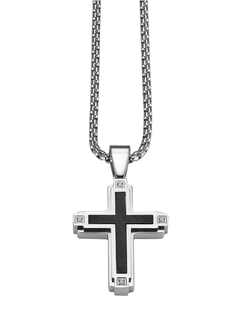 Collar con dije de cruz enso cross contrast