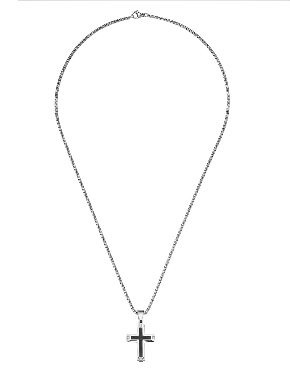 Collar con dije de cruz enso cross contrast