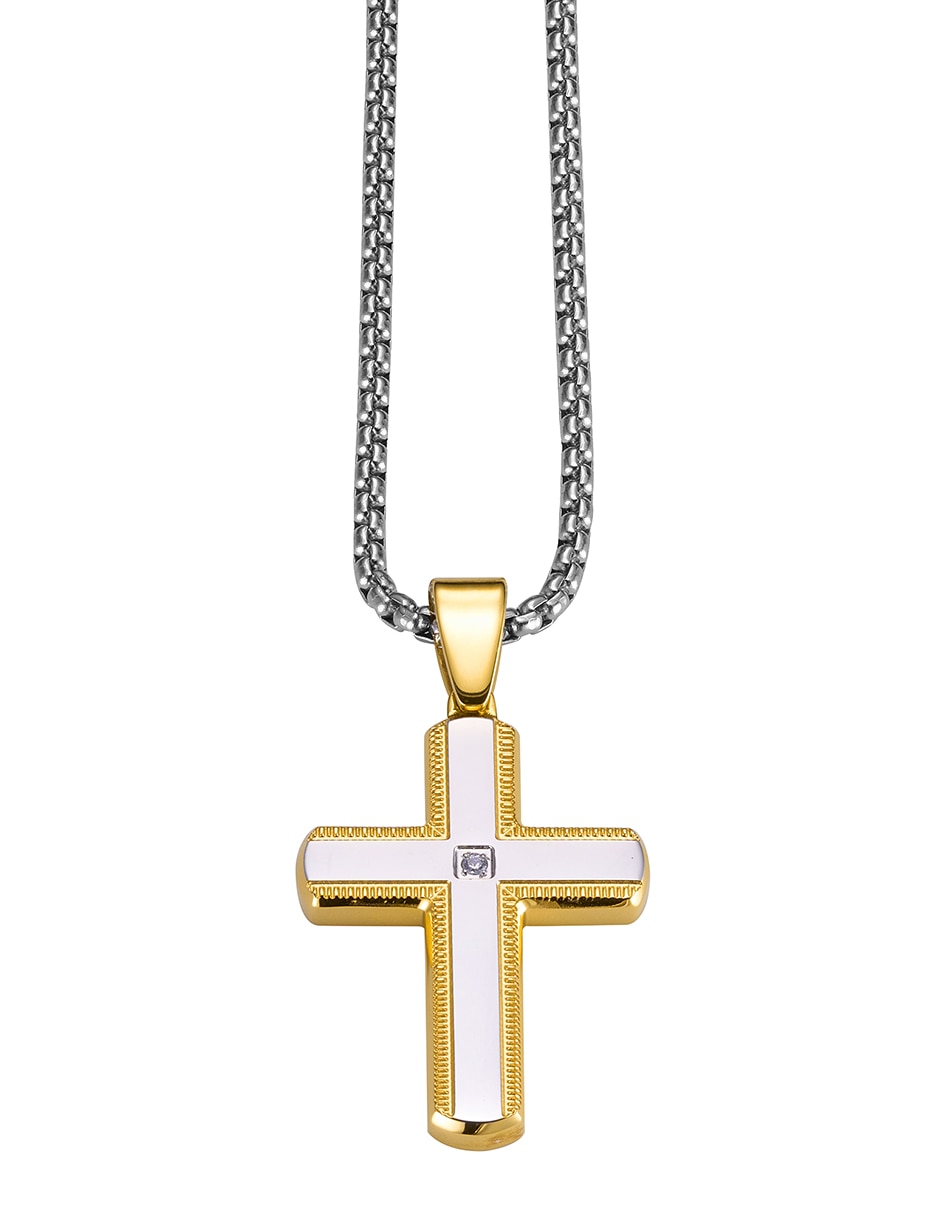 Collar con dije de Cruz Cross Outline Gold Collar con dije de Cruz Cross Outline Gold