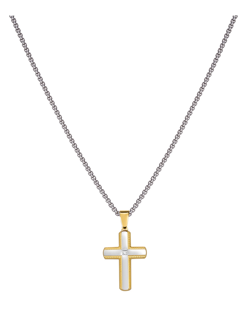 Collar con dije de Cruz Cross Outline Gold 2