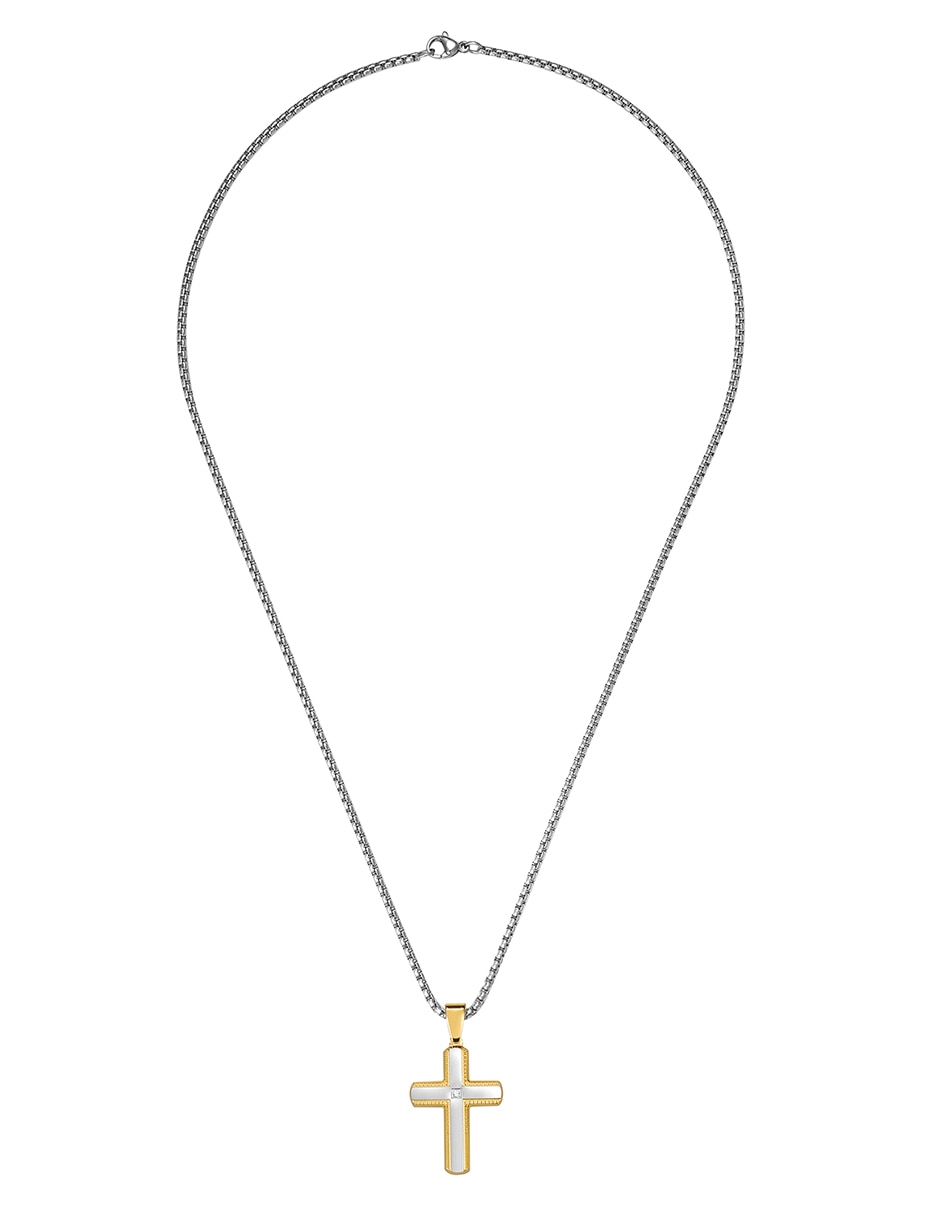 Collar con dije de Cruz Cross Outline Gold 3