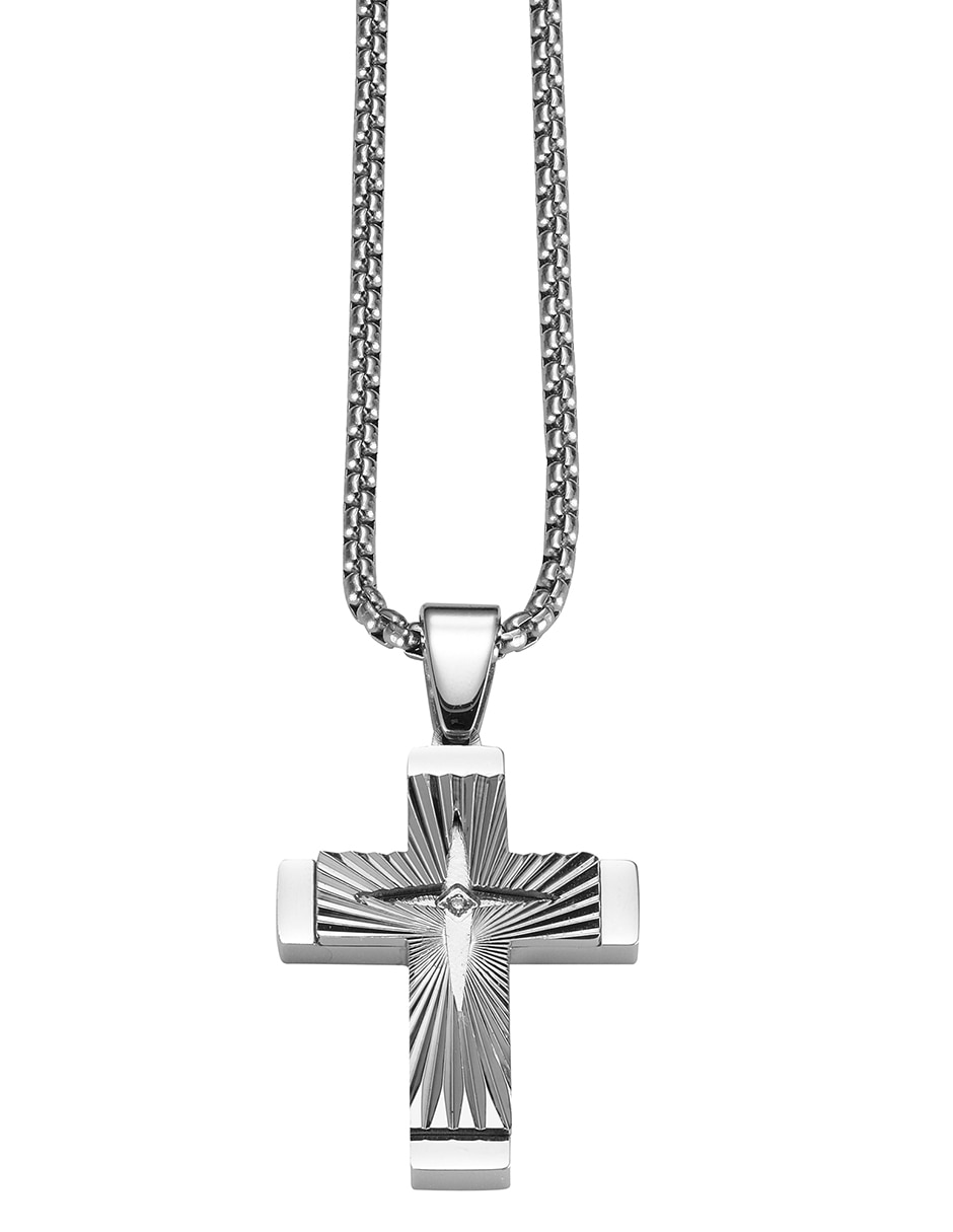 Collar con dije de cruz cross engraved Collar con dije de cruz cross engraved