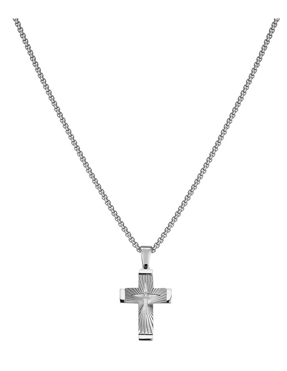 Collar con dije de cruz cross engraved 2