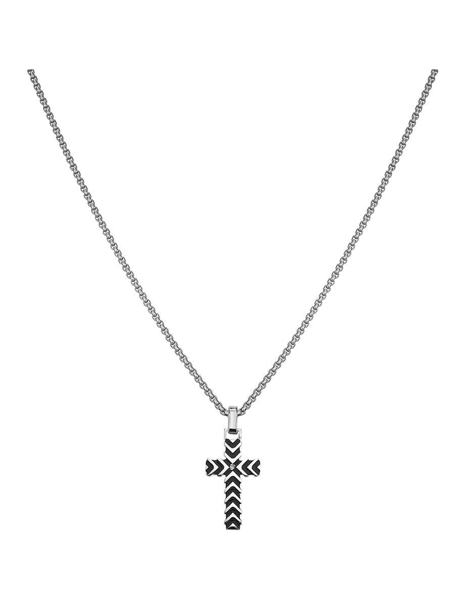 Collar con dije de Cruz Beveled Cross 2