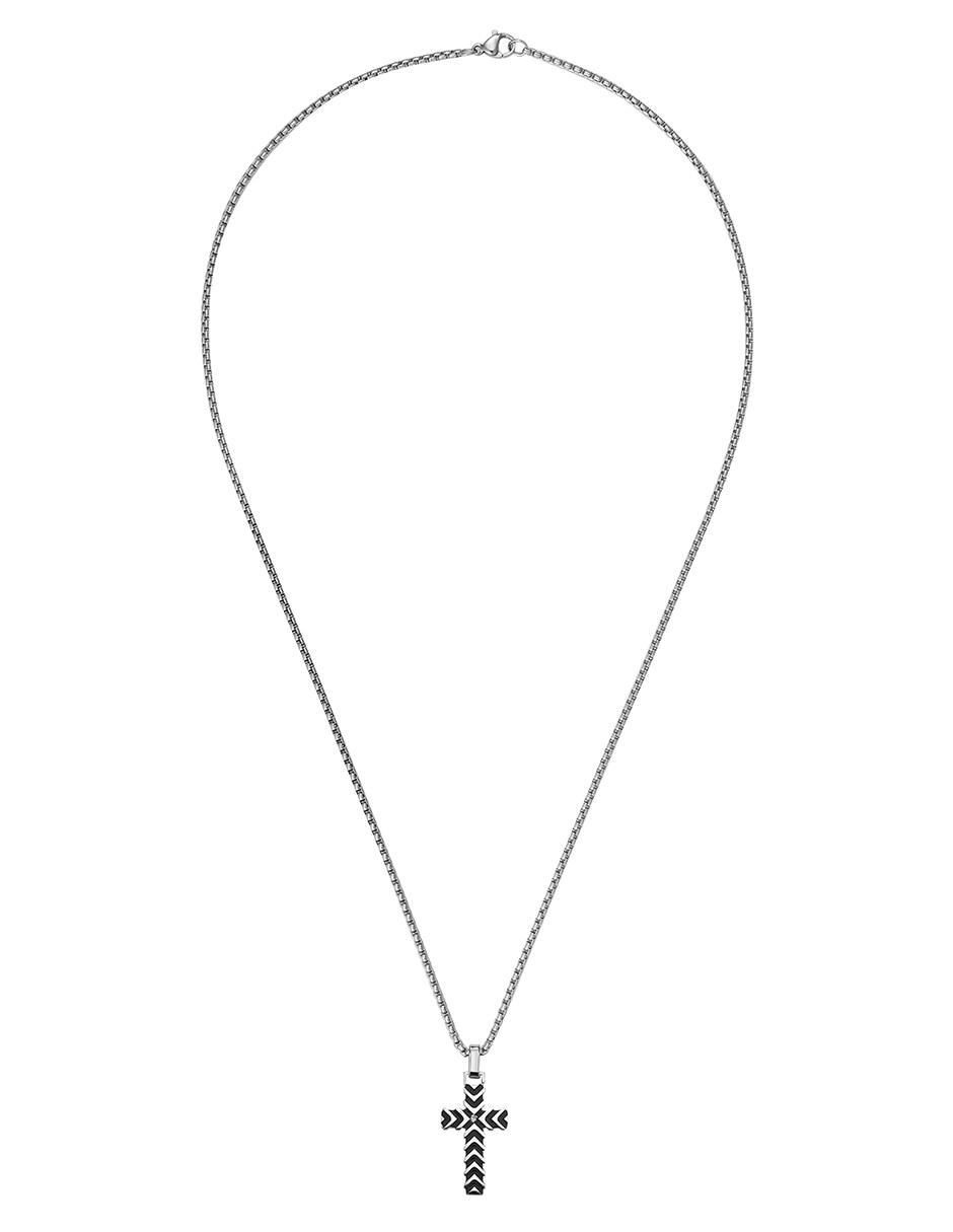Collar con dije de Cruz Beveled Cross 3