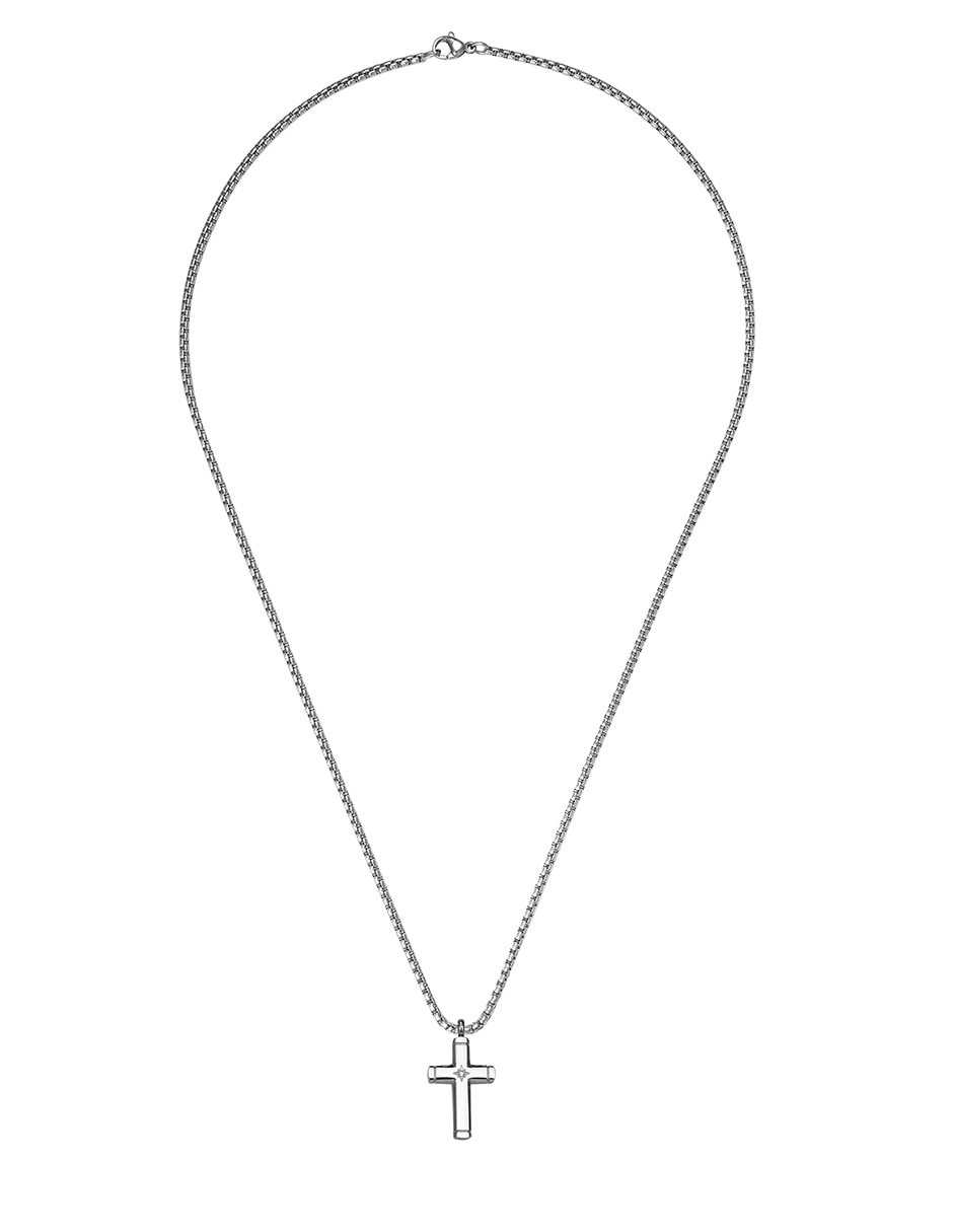 Collar con dije de Cruz Classic Cross Steel 3