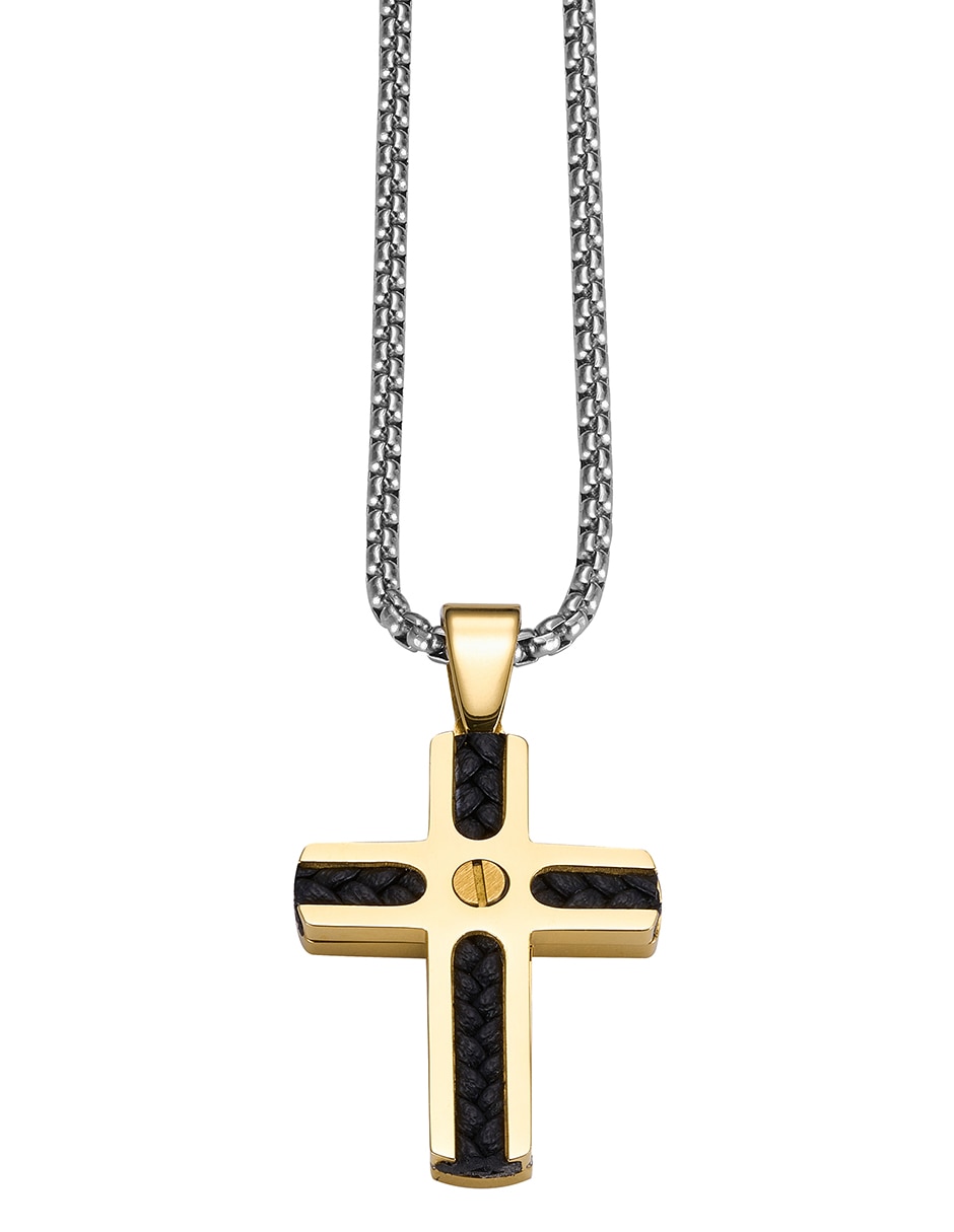 Collar con dije de cruz cross gold inlay Collar con dije de cruz cross gold inlay