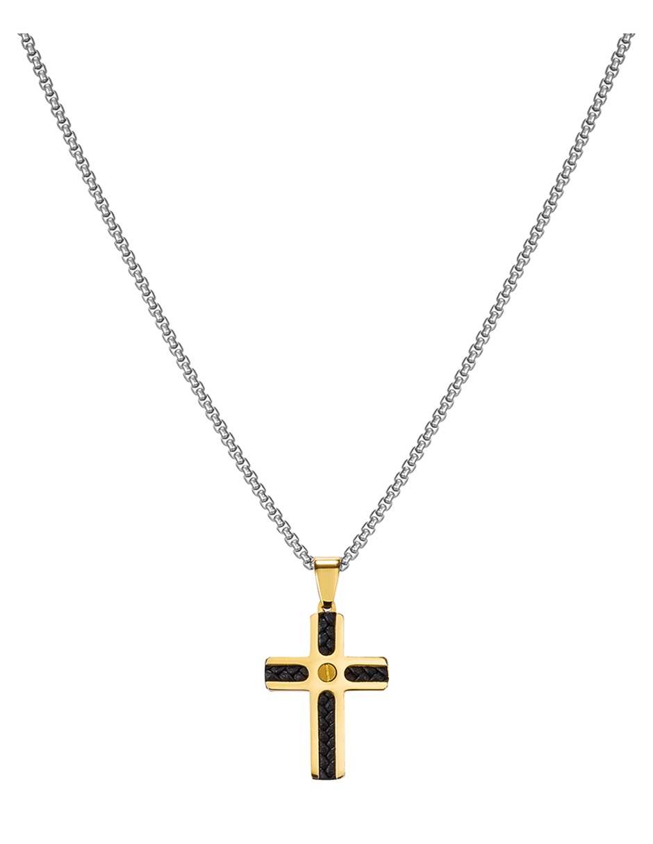 Collar con dije de cruz cross gold inlay 2
