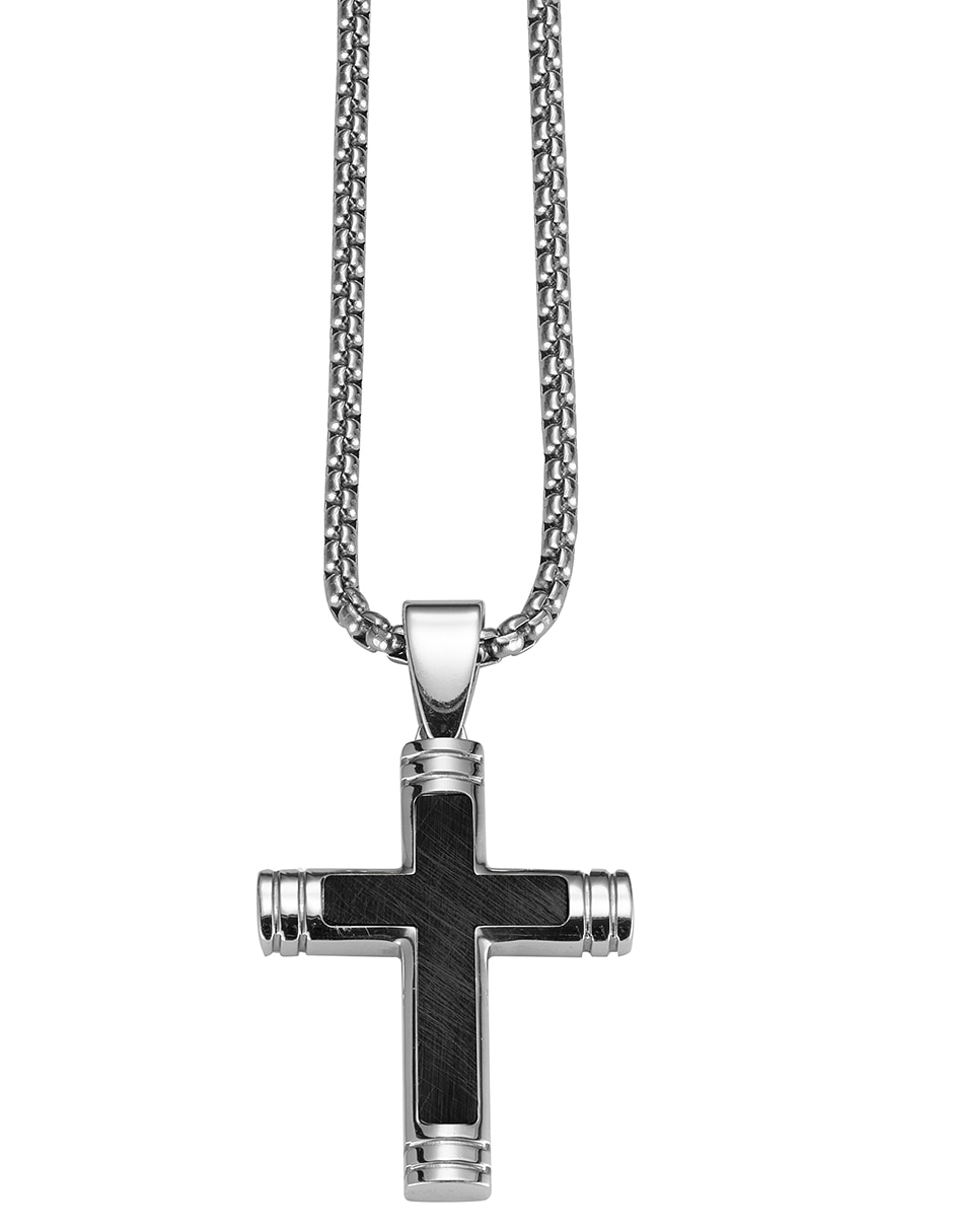 Collar con dije de cruz enso slim cross