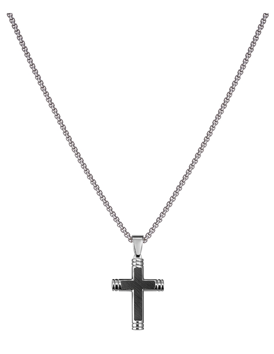 Collar con dije de cruz enso slim cross