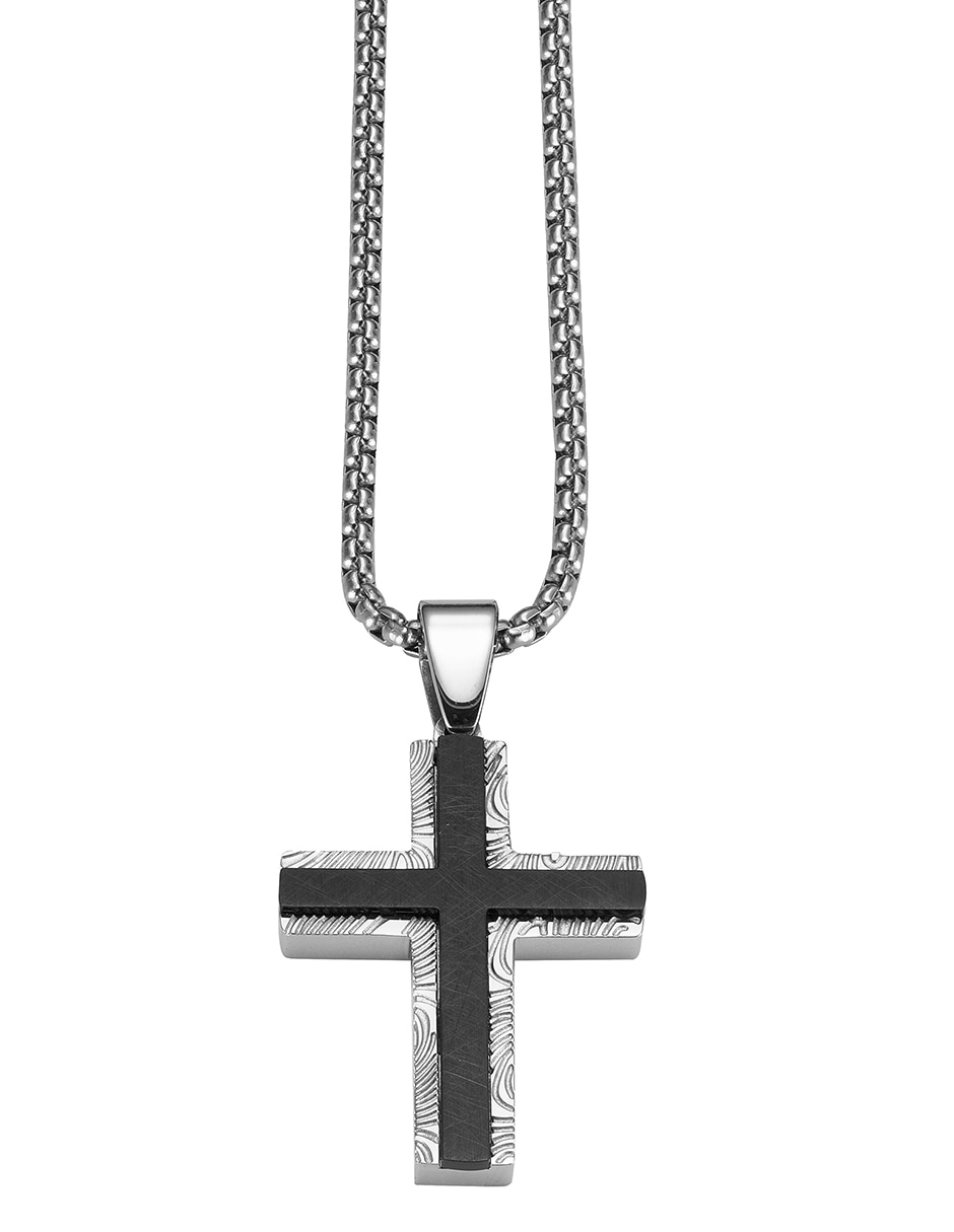 Collar con dije de cruz enso core cross black
