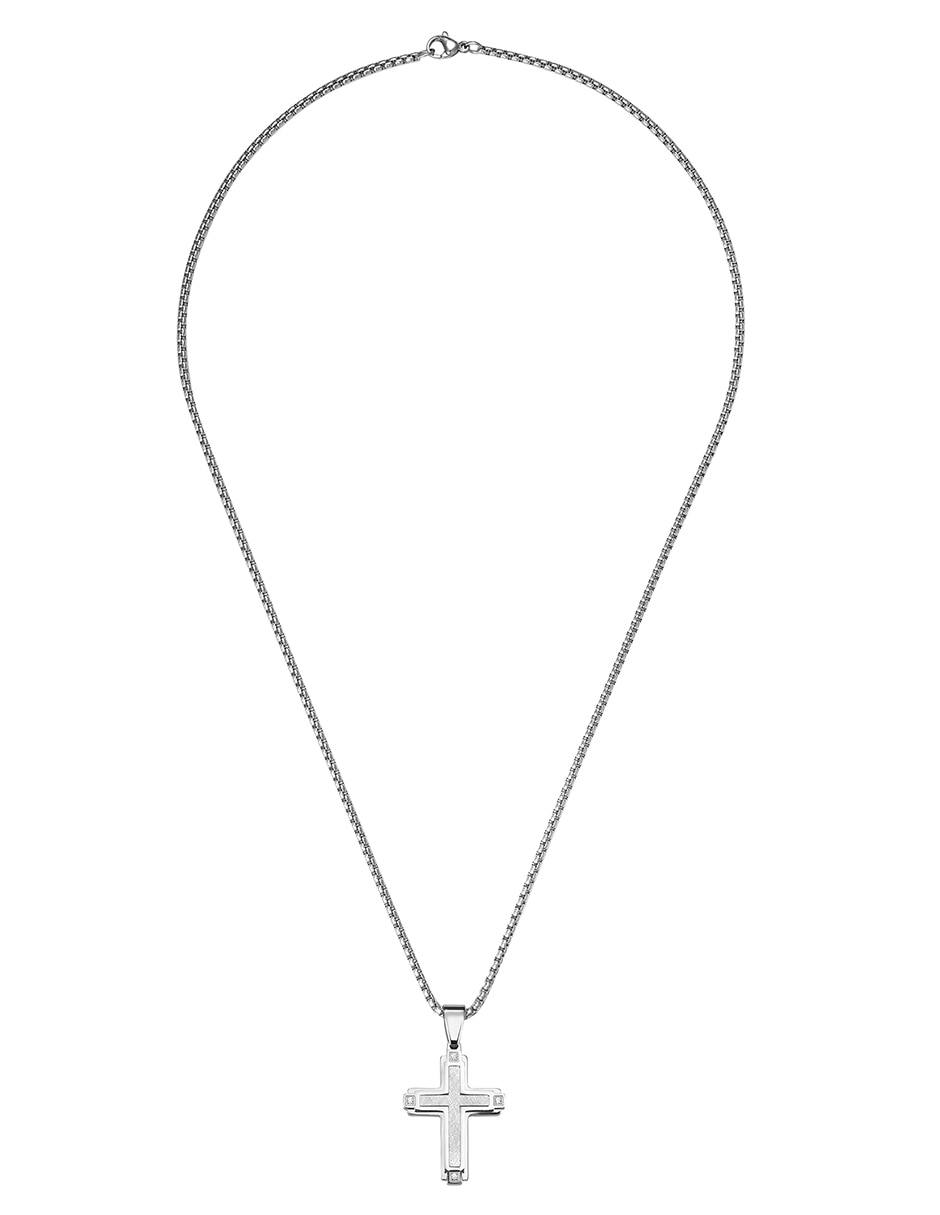 Collar con dije de cruz cross frame 3