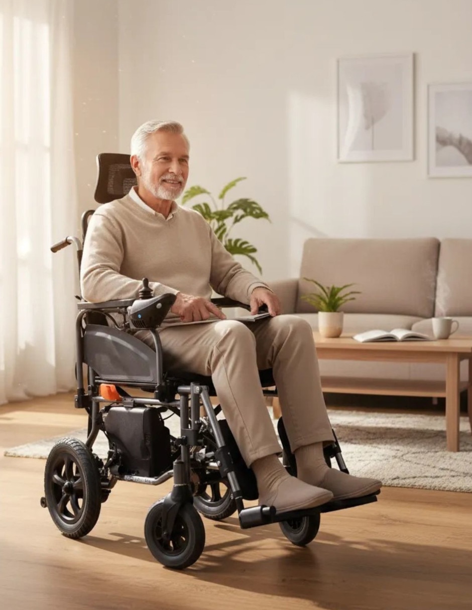 Silla de ruedas plegable rinde 18 km hasta 100 kg WAJMX08 3
