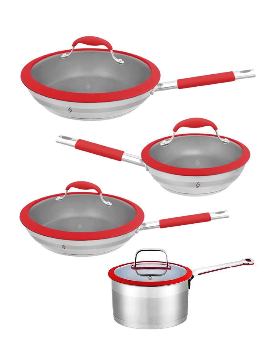 Set de sartenes de acero inoxidable 7 piezas Set de sartenes de acero inoxidable 7 piezas