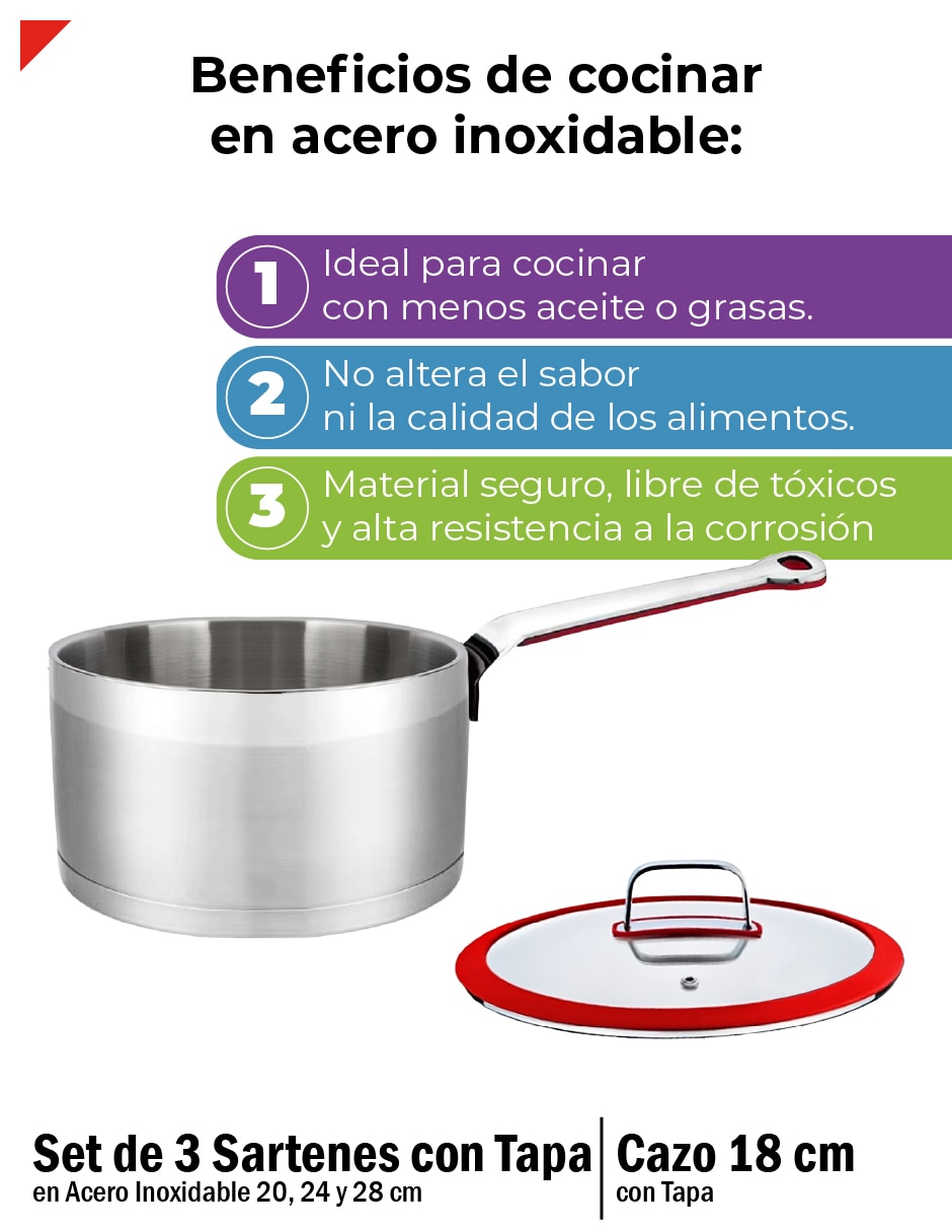 Set de sartenes de acero inoxidable 7 piezas 2