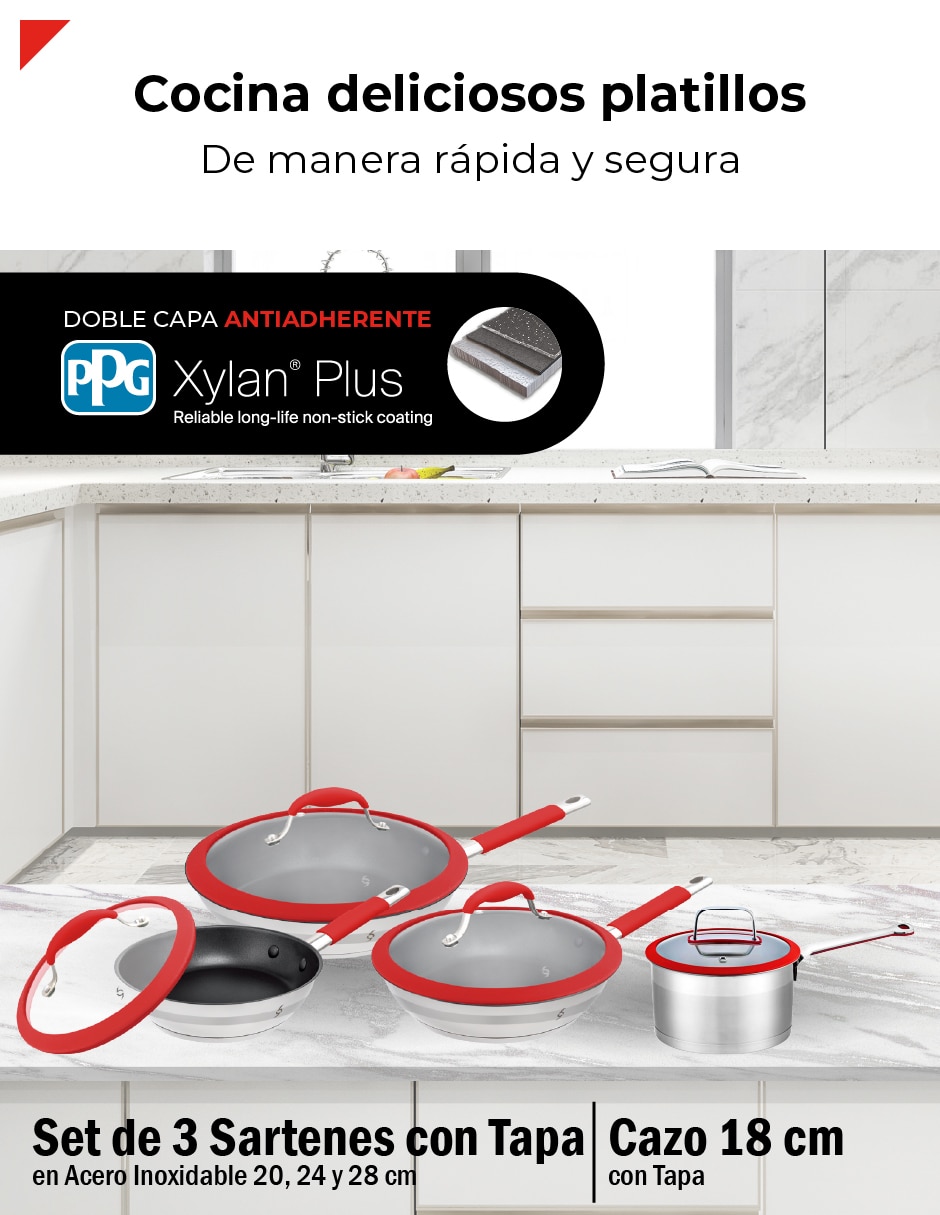 Set de sartenes de acero inoxidable 7 piezas 3