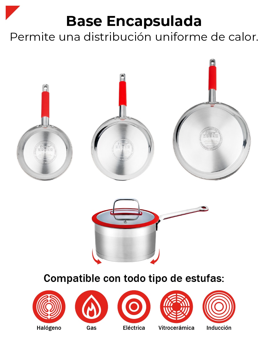 Set de sartenes de acero inoxidable 7 piezas 5