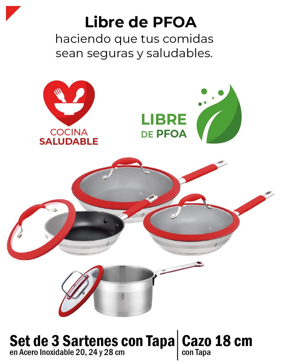 Set de sartenes de acero inoxidable 7 piezas 6