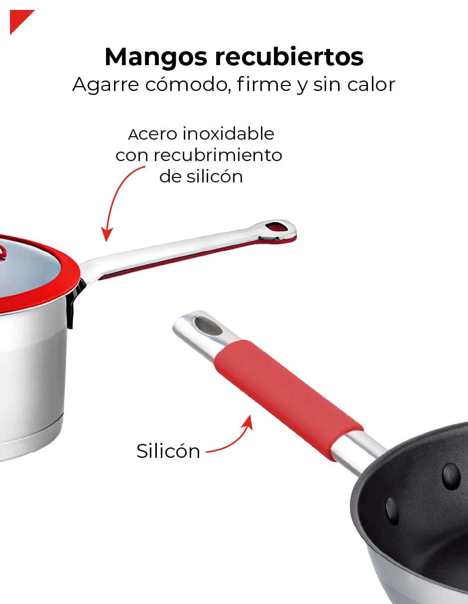 Set de sartenes de acero inoxidable 7 piezas 8