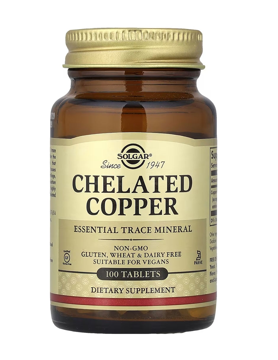 Cobre quelado con Vitaminas y minerales de 100 cápsulas