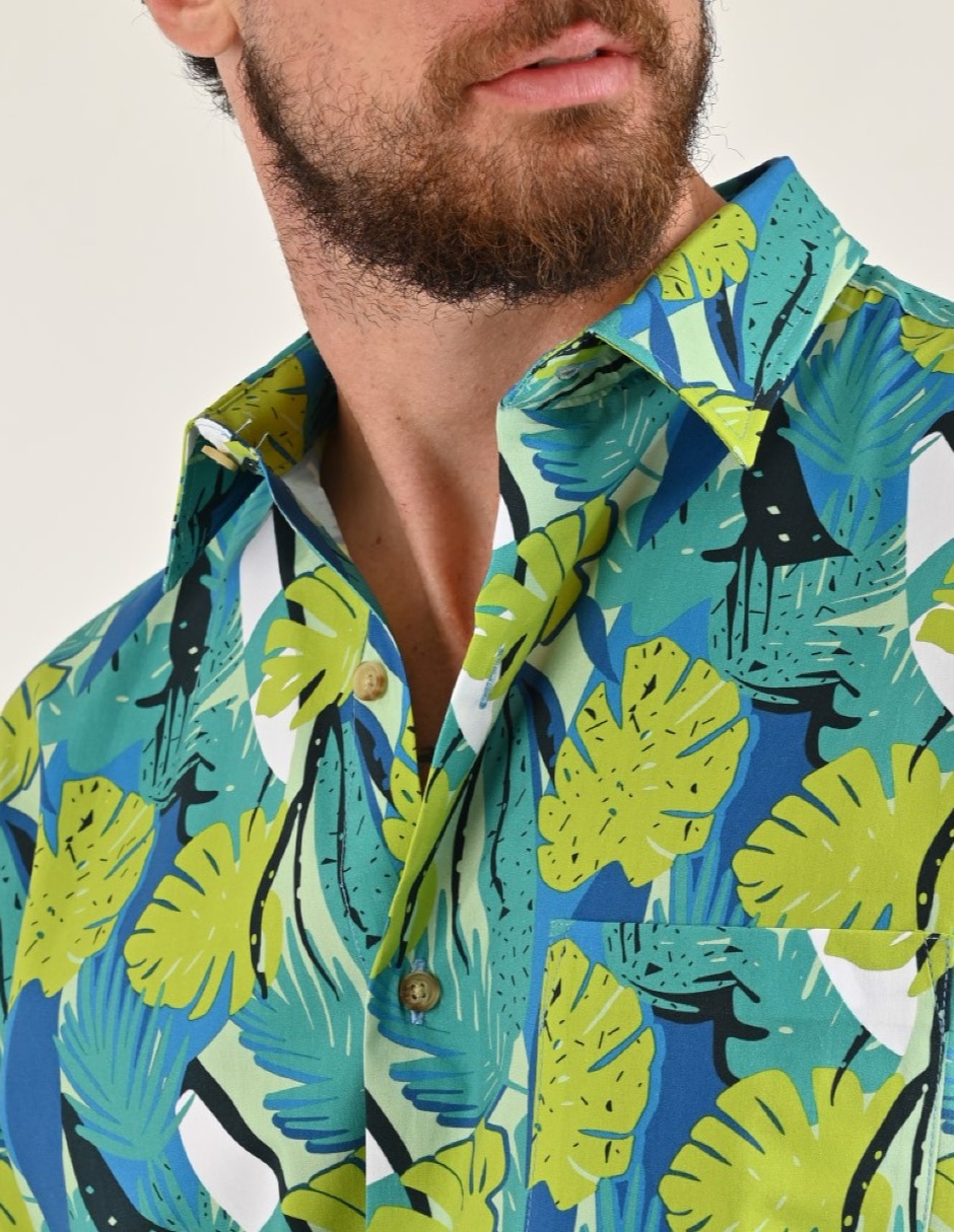 Camisa casual de algodón manga corta para hombre 2