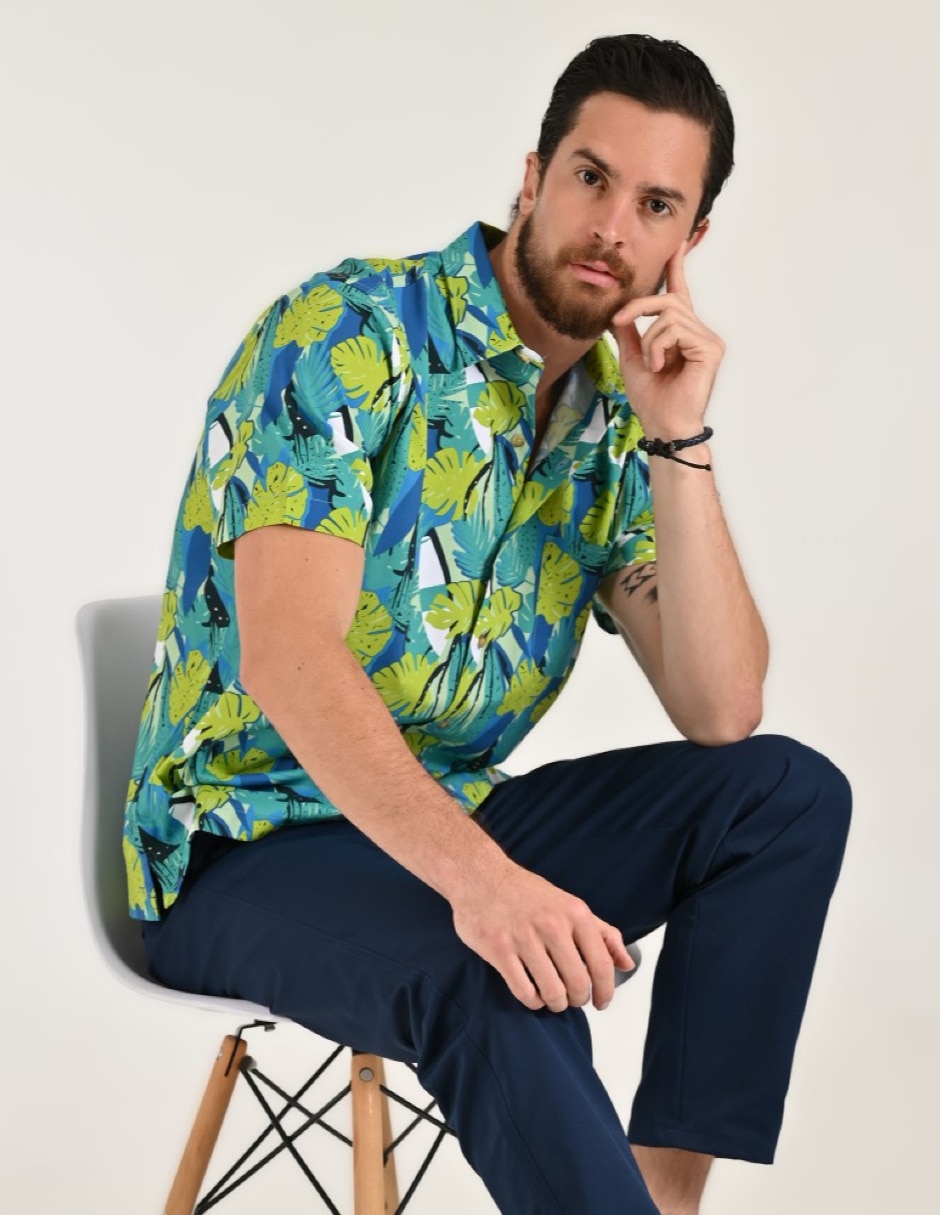 Camisa casual de algodón manga corta para hombre 3