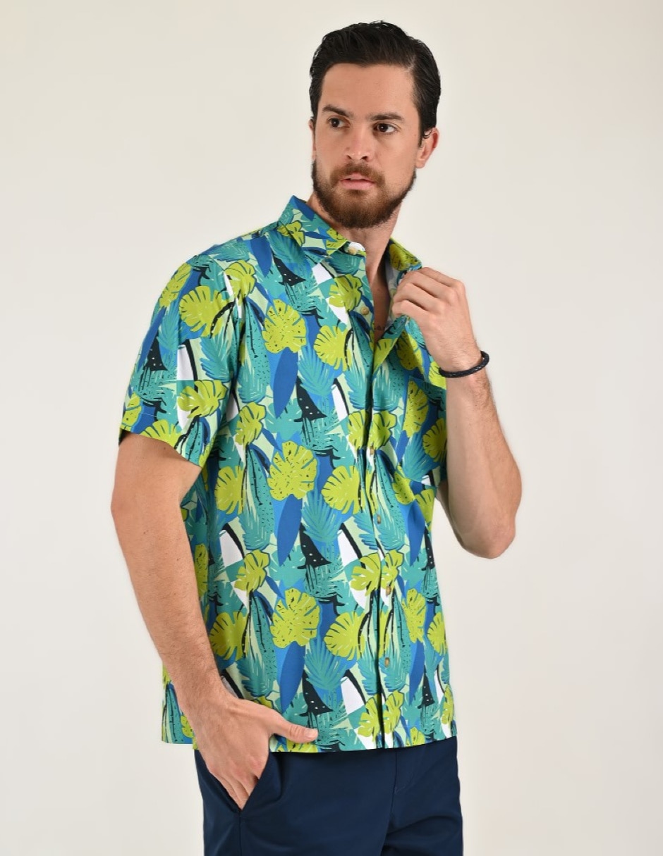 Camisa casual de algodón manga corta para hombre 4