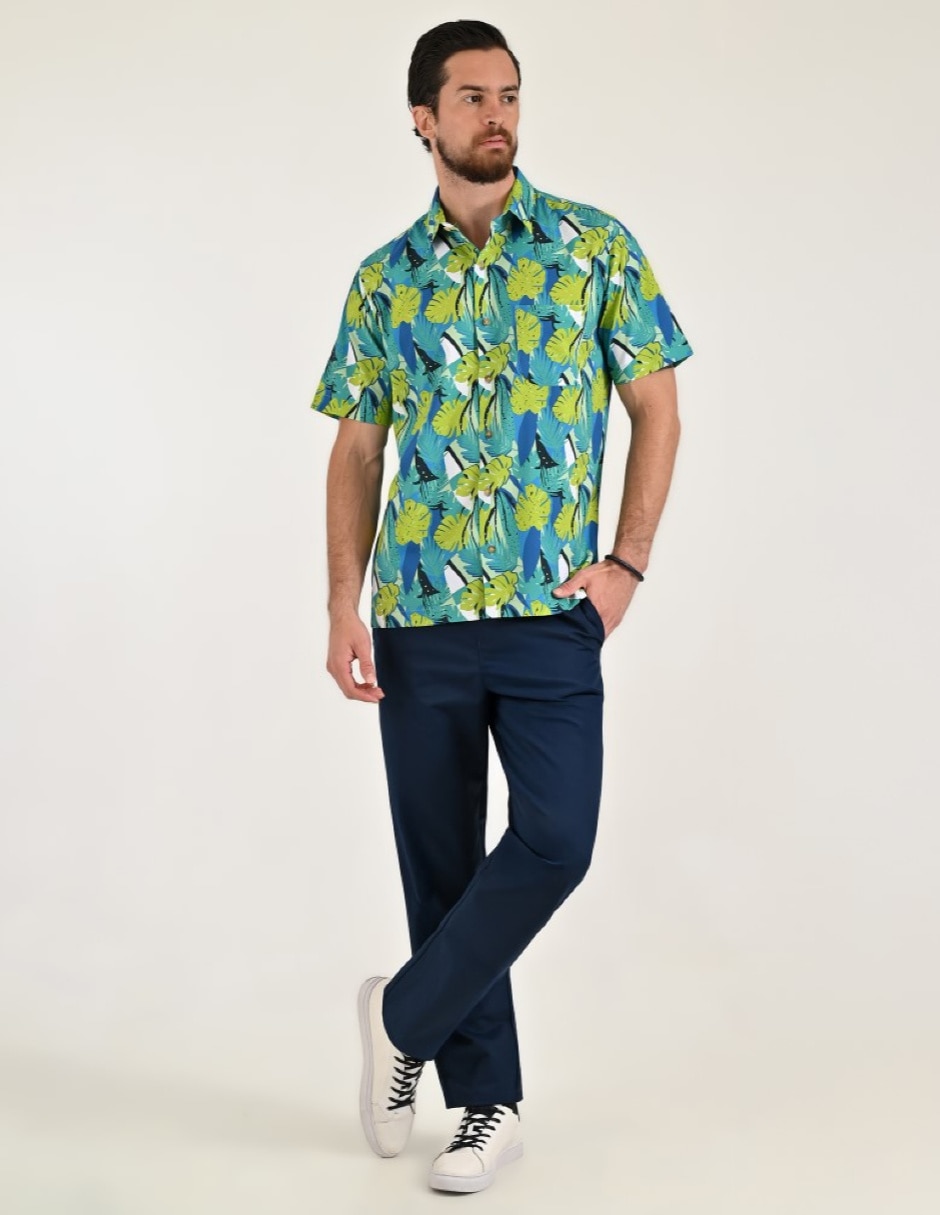 Camisa casual de algodón manga corta para hombre 5