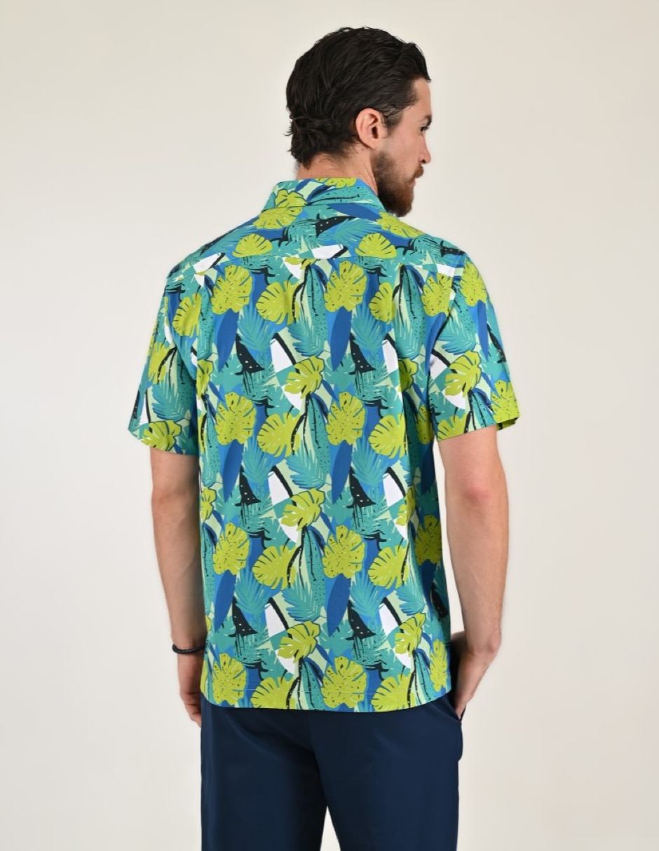 Camisa casual de algodón manga corta para hombre 7