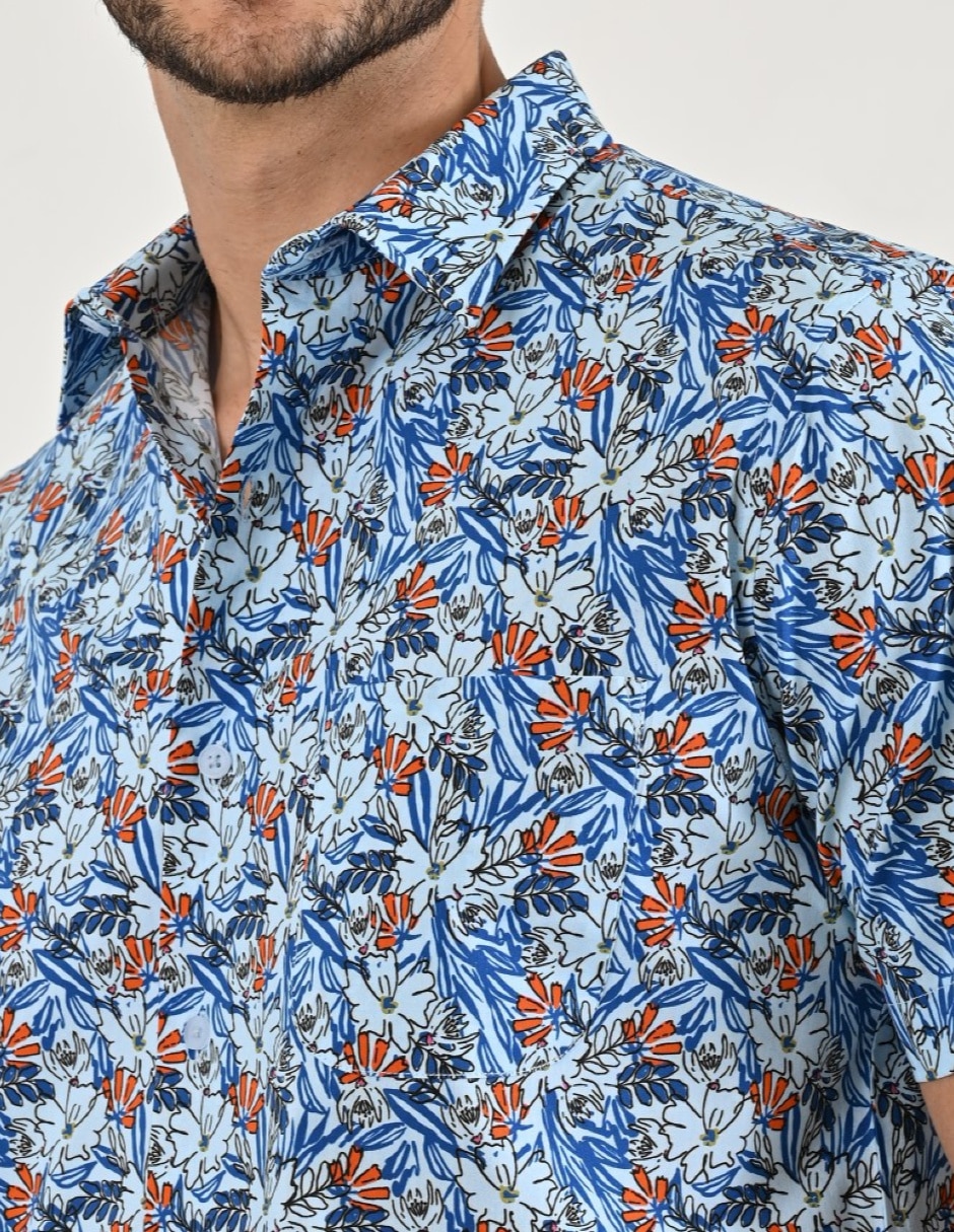 Camisa casual manga corta para hombre 6