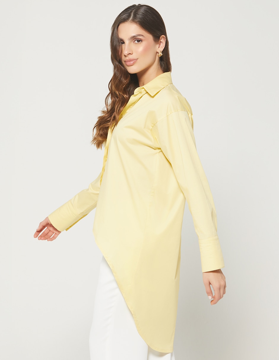Blusa camisera butter yellow manga larga para mujer 4