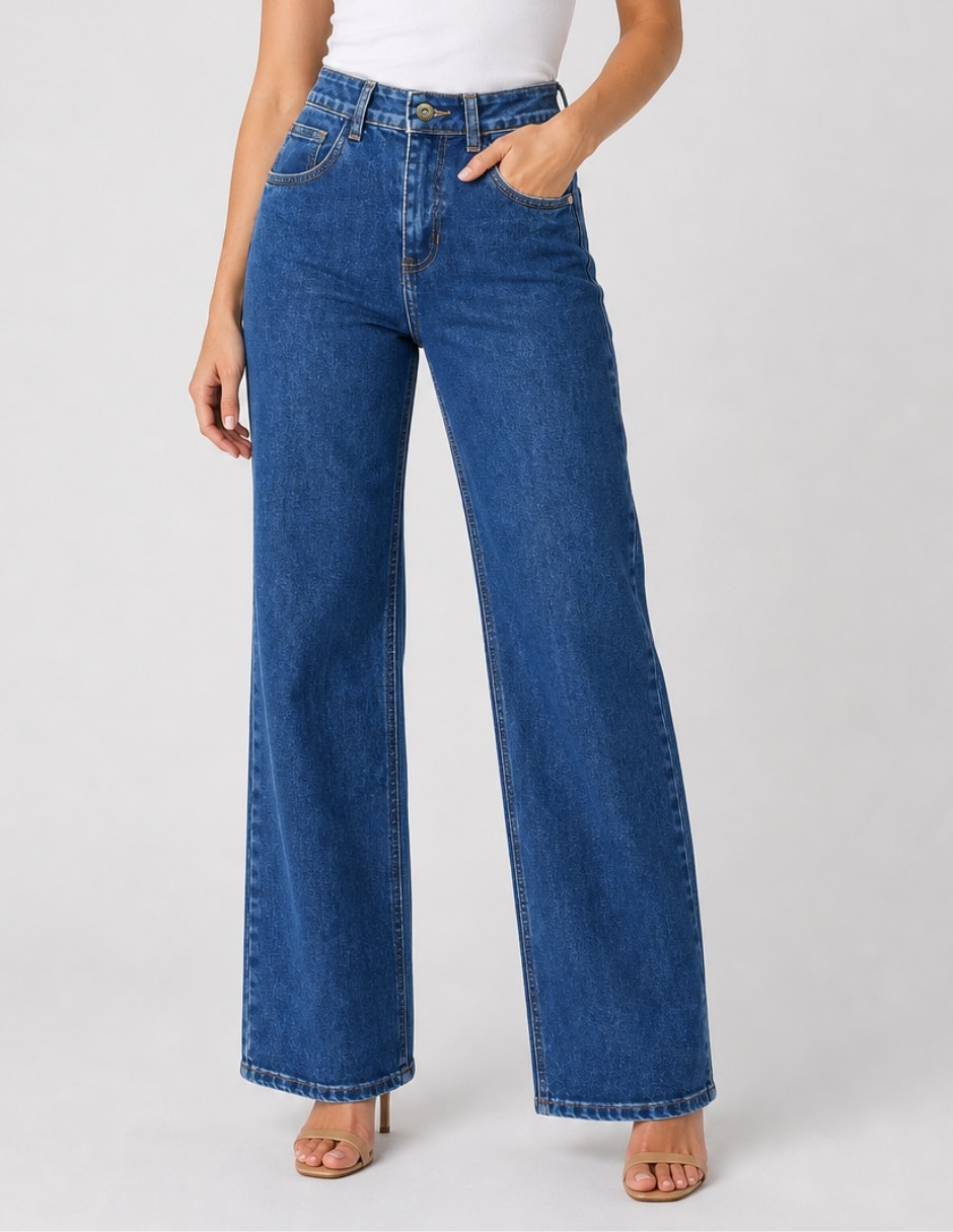 Jeans carpenter wide leg cintura alta para mujer Jeans carpenter wide leg cintura alta para mujer