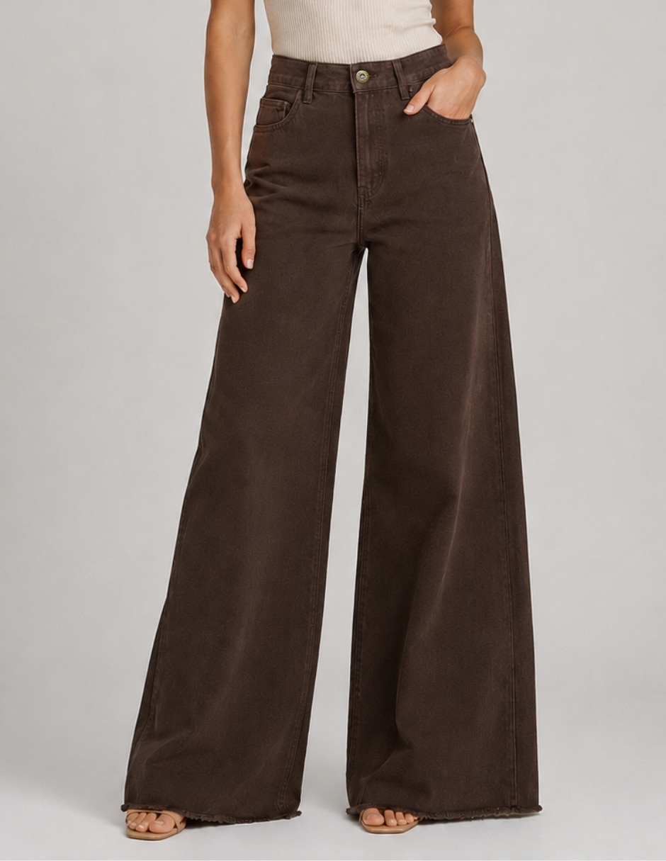 Jeans/Jegging/Jeans jogger Regular Wide leg Cintura alta 25092-D Gabardina para mujer Jeans/Jegging/Jeans jogger Regular Wide leg Cintura alta 25092-D Gabardina para mujer