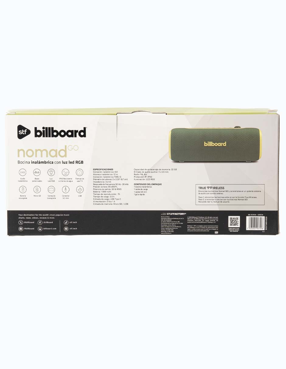 Bocina portátil Nomad Go Bluetooth 3
