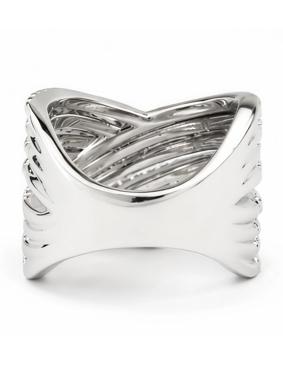 Anillo Vórtice swarovski baño de rodio 4