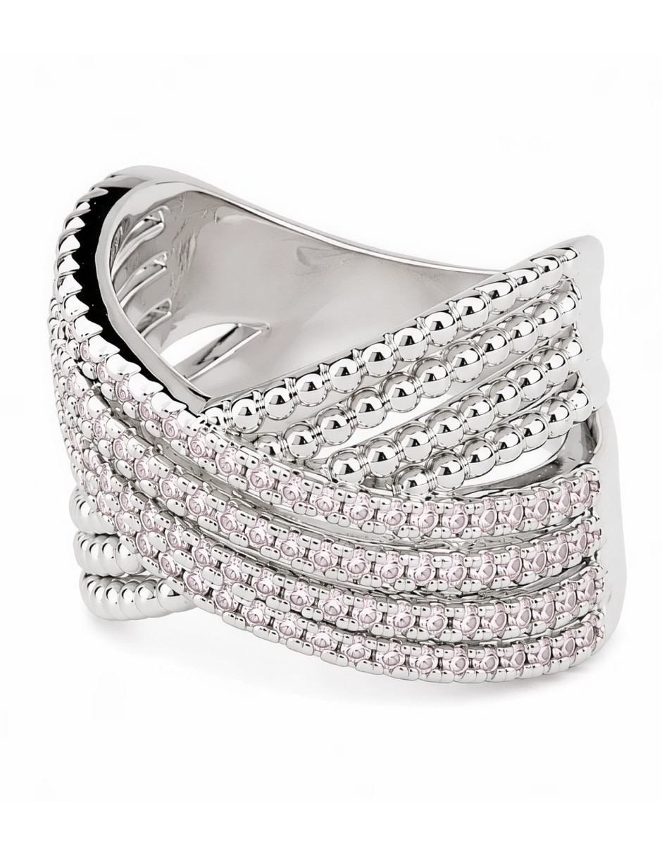 Anillo Vórtice swarovski baño de rodio 3