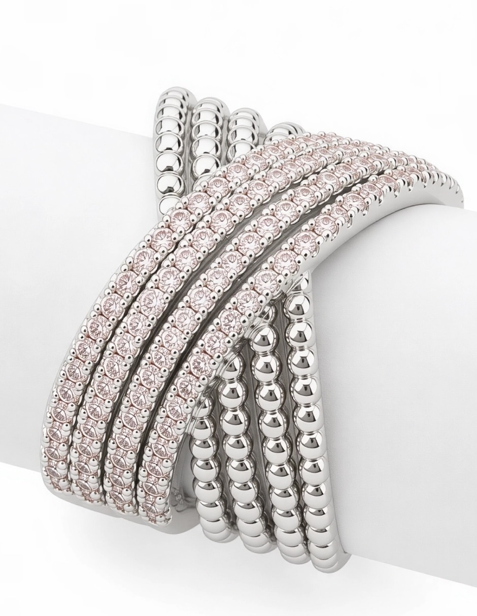 Anillo Vórtice swarovski baño de rodio 8