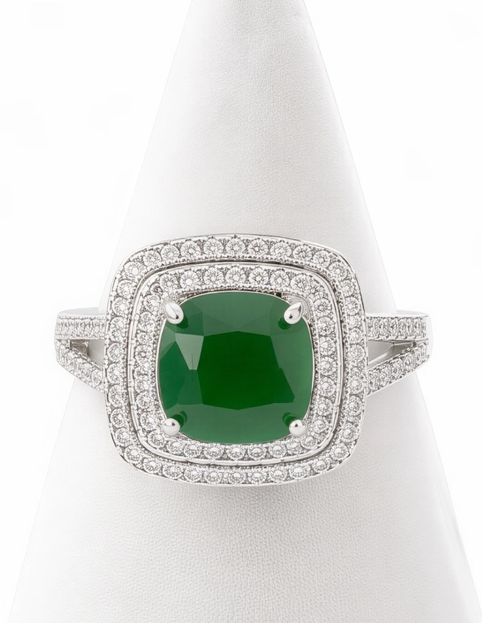 Anillo cuadrado yoiko esmeria zirconia