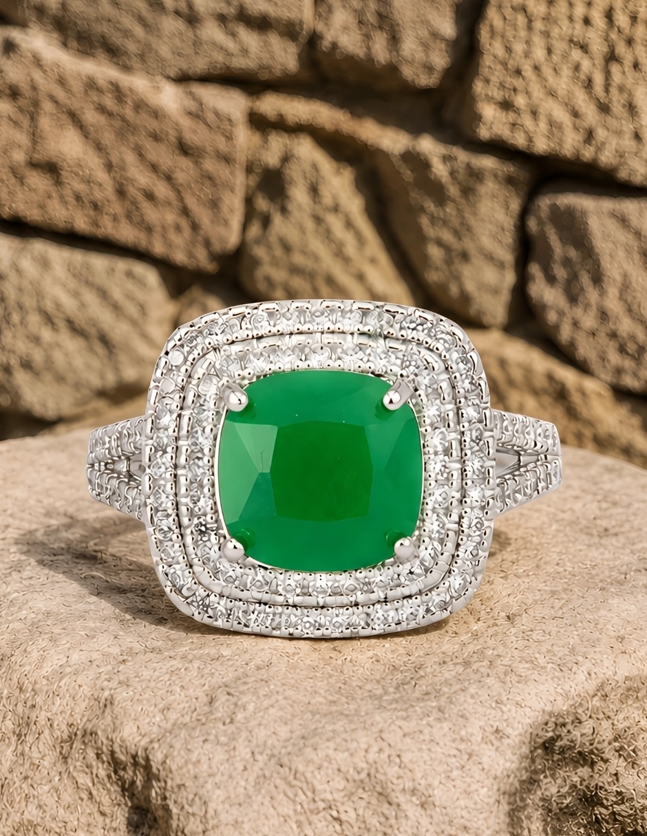 Anillo cuadrado yoiko esmeria zirconia
