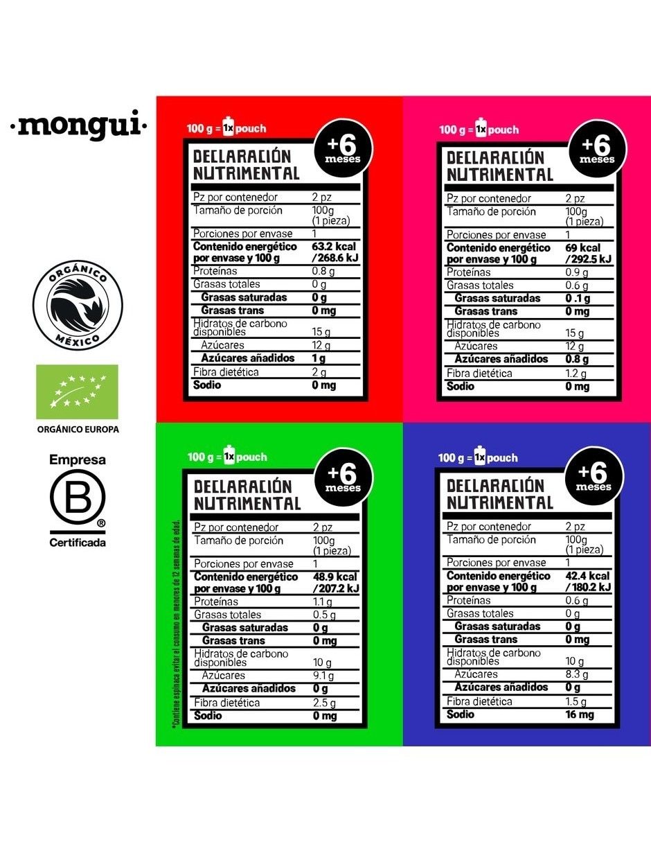 Papilla Mongui Foods libre de Bpa 1600 G