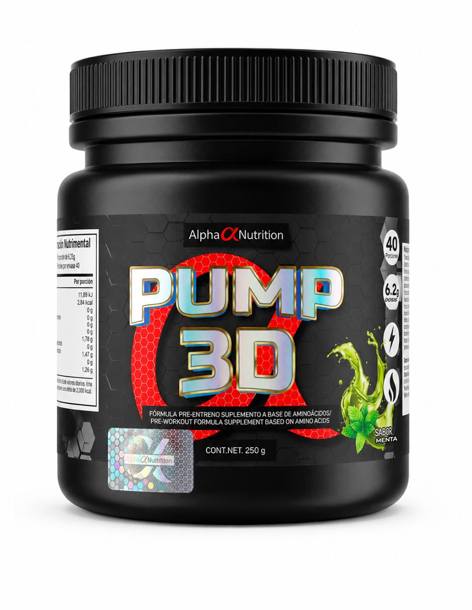 Preentreno pump d3 con aminoácidos sabor menta