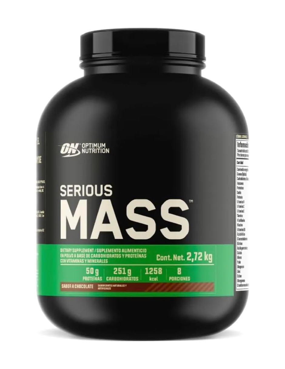 Ganador Serious Mass con proteína sabor chocolate de 2.8 kg
