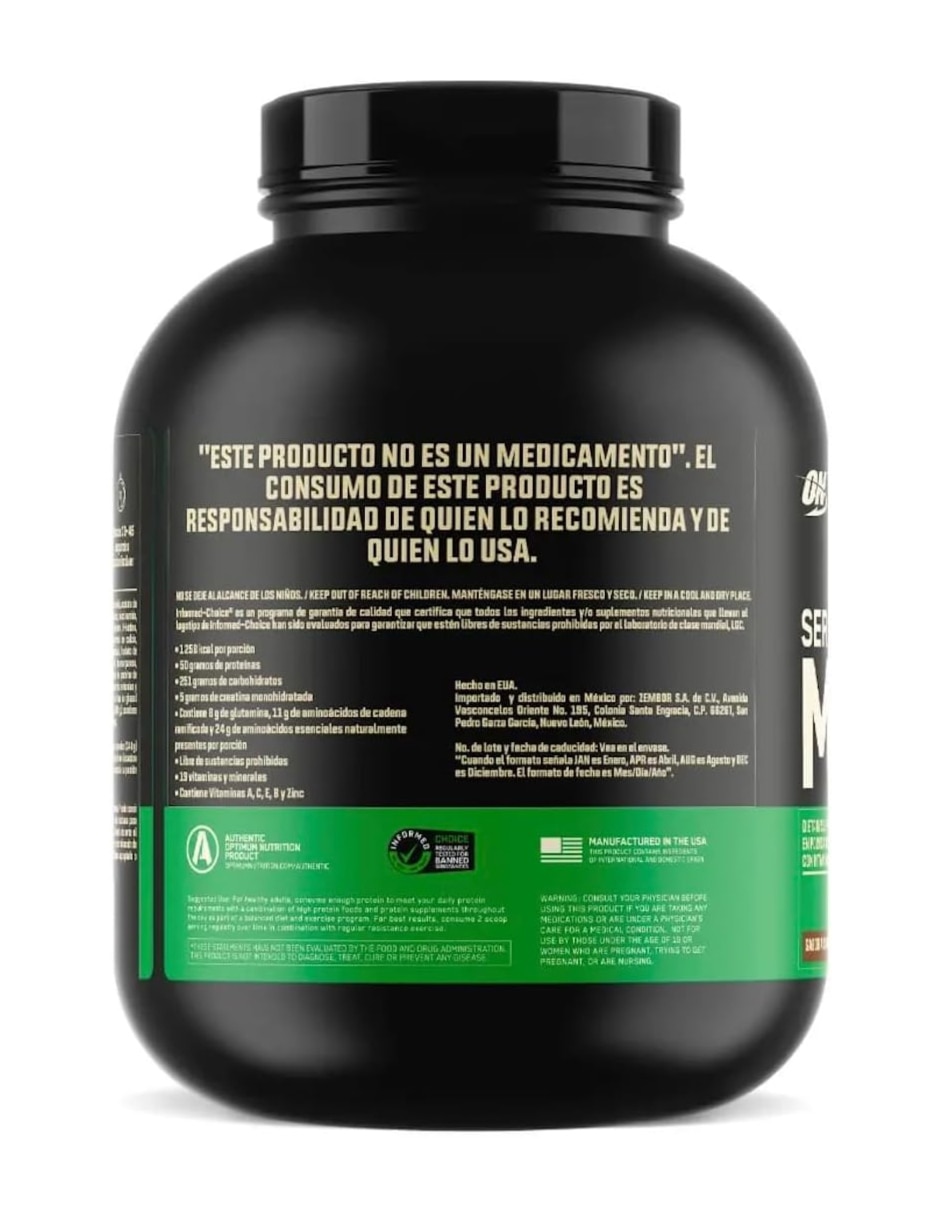 Ganador Serious Mass con proteína sabor chocolate de 2.8 kg 2