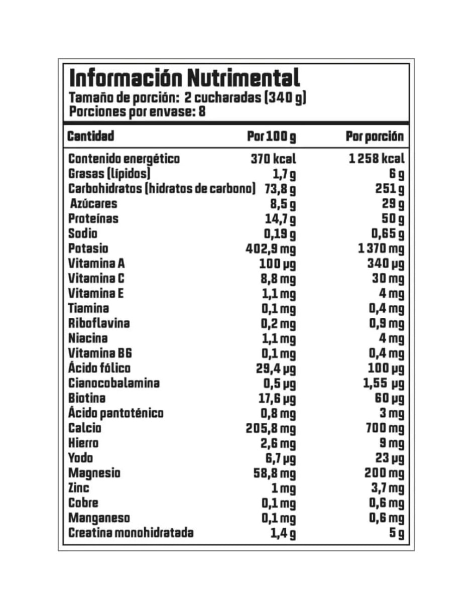 Ganador Serious Mass con proteína sabor chocolate de 2.8 kg 3