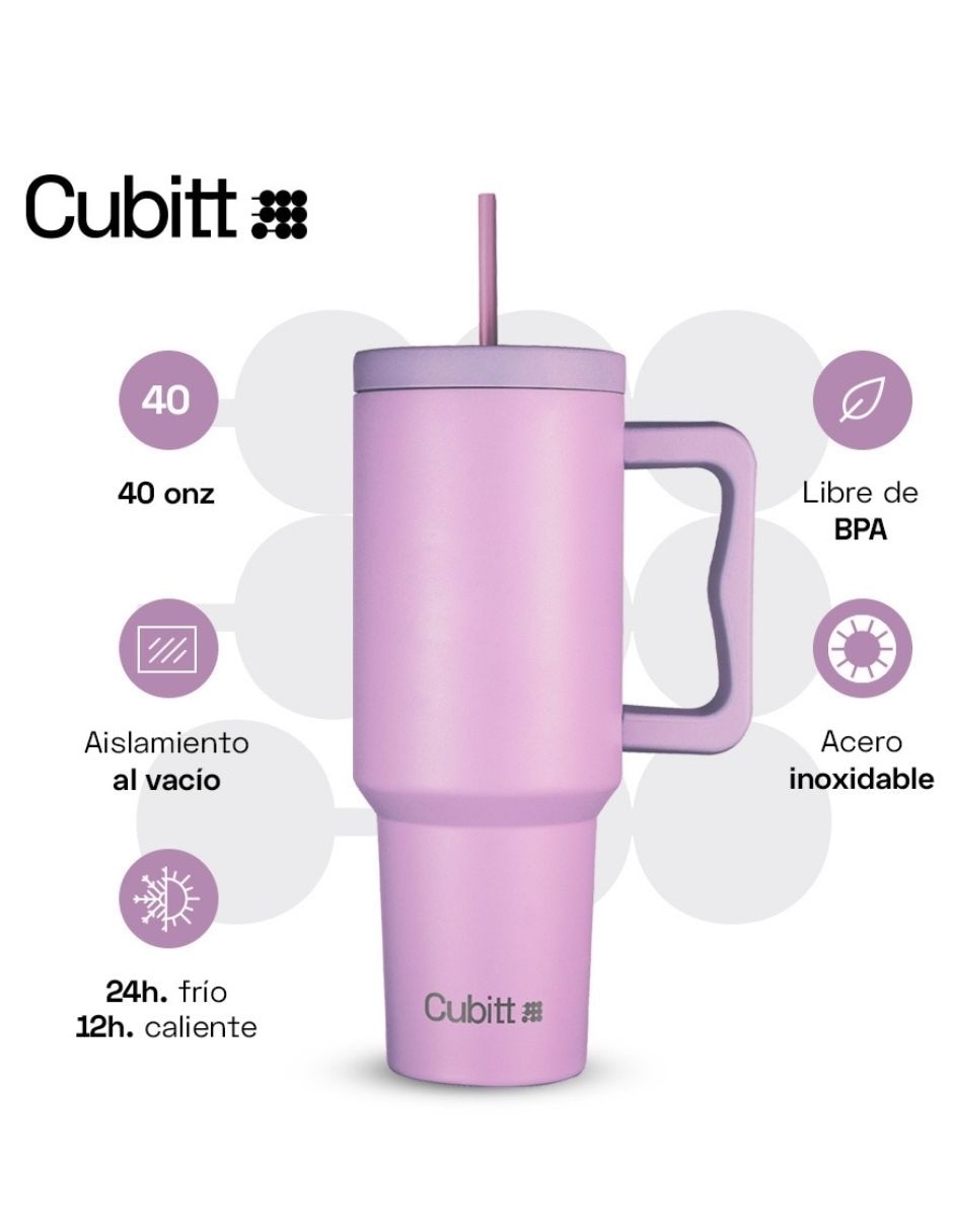 Vaso térmico Cubit de acero inoxidable con tapa rosca
