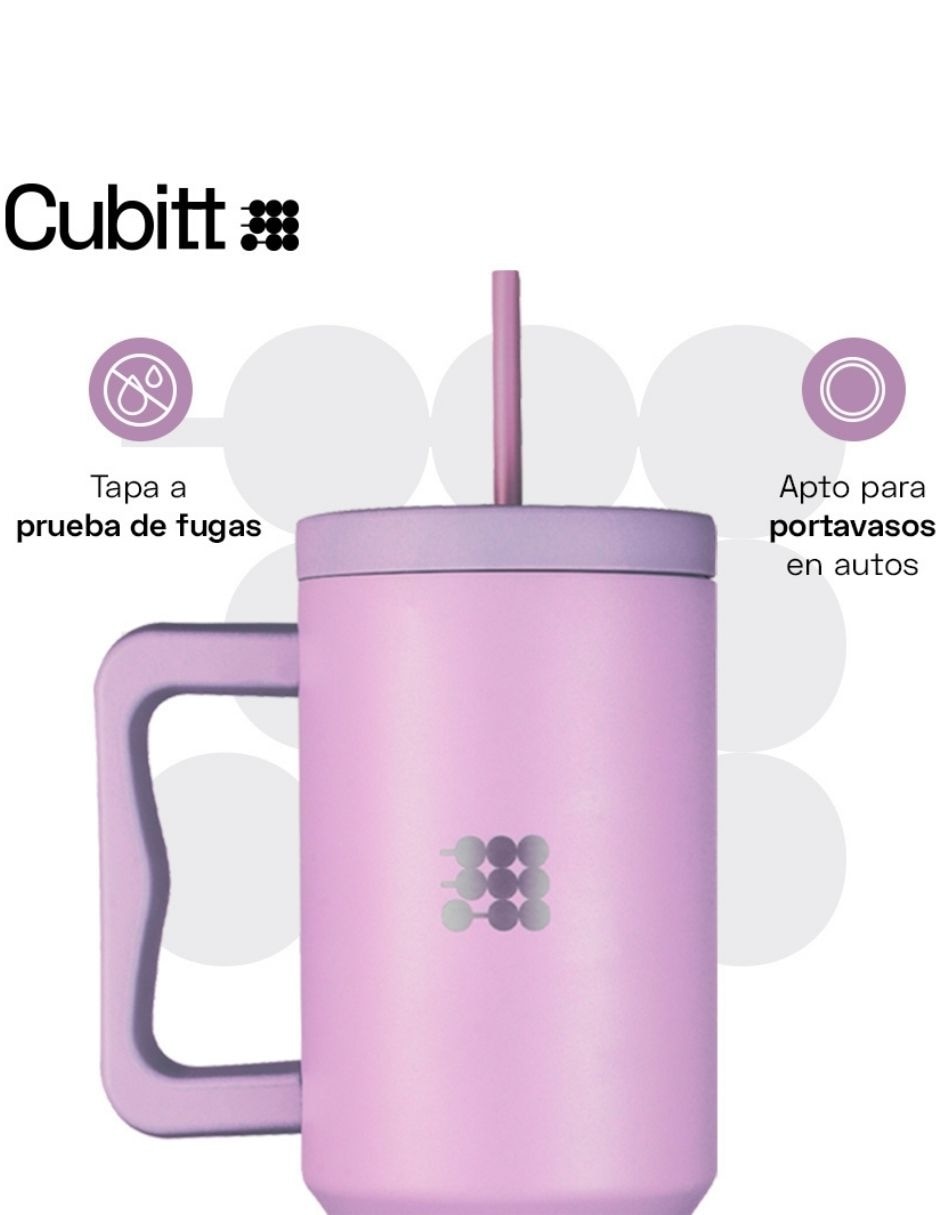 Vaso térmico Cubit de acero inoxidable con tapa rosca