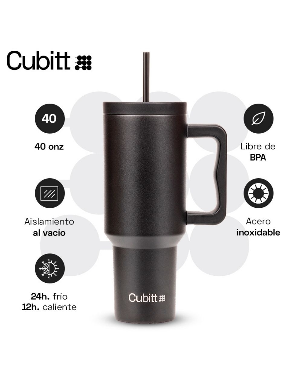 Vaso térmico Cubit de acero inoxidable con tapa rosca