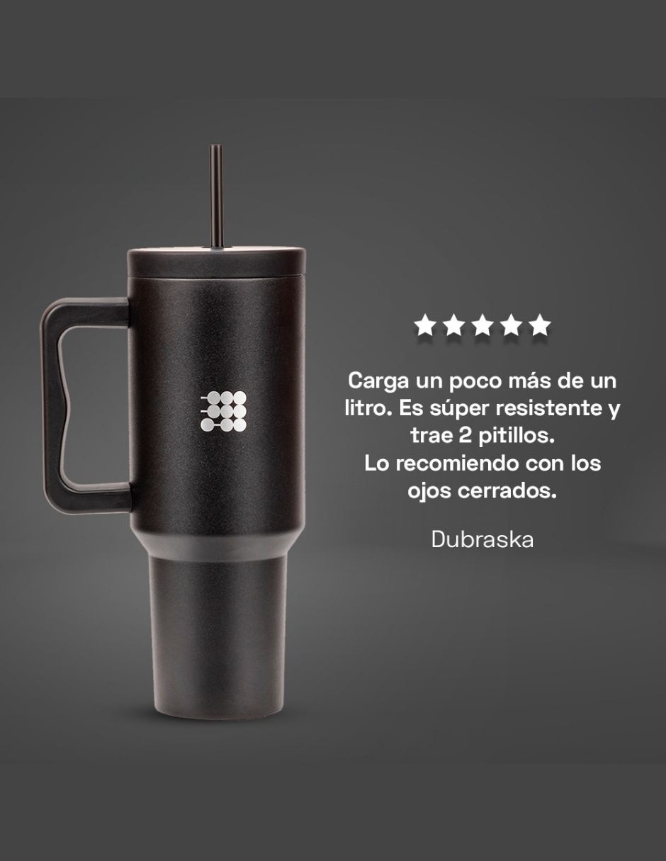 Vaso térmico Cubit de acero inoxidable con tapa rosca