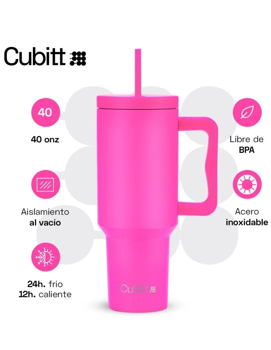 Vaso térmico Cubit de acero inoxidable con tapa rosca